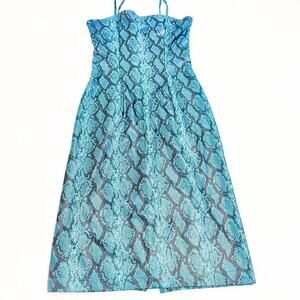 Arden B Blue Snakeprint Patterned Slip Dress Size M